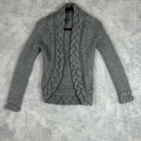 Banana Republic Lambs Wool Open Front Cardigan Sweater Gray Women’s,Size S - Picture 3 of 13